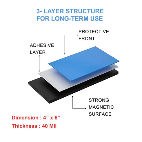 Magnetic Sheets with Adhesive Backing: 4 x 6 inch